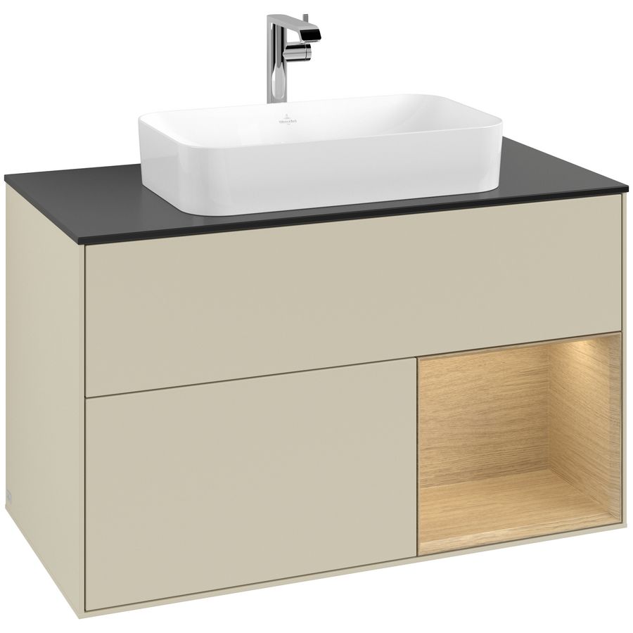 Wastafelonderkast Finion 1000x603x501mm S.Grey Matt Lacquer G252PCHJ