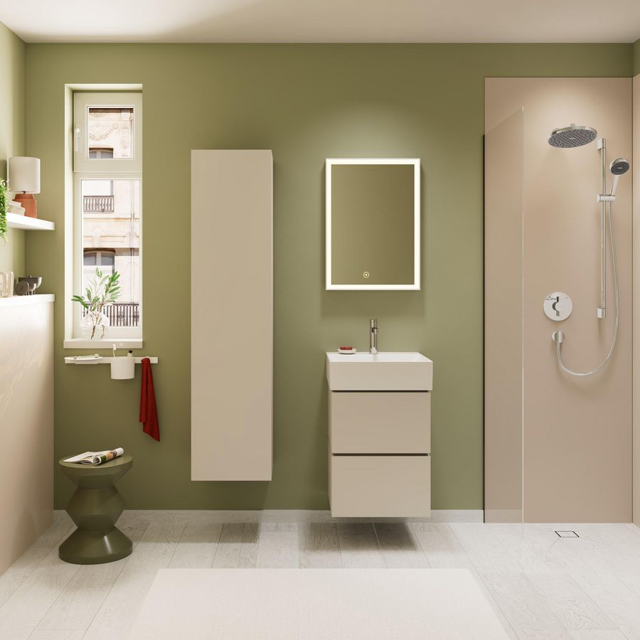 Badmeubelkast hoog Xilesa E 400/350 LI. Sand Matt Beige