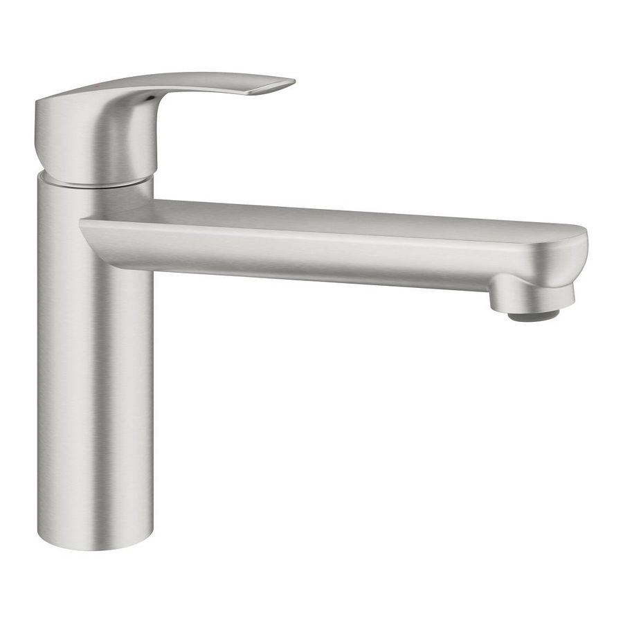 Eurosmart keukenmengkraan medium uitloop sprong 222mm 1-hendel supersteel (rvs look) (prof)