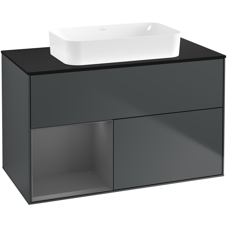 Wastafelonderkast Finion 1000x603x501mm Mid.Blue Matt Lacquer F652GKHG