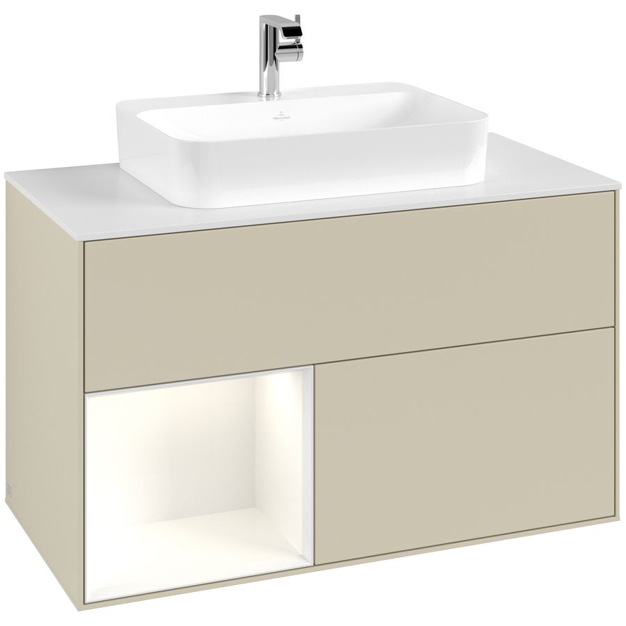 Wastafelonderkast Finion 1000x603x501mm S.Grey Matt Lacquer G361GFHJ