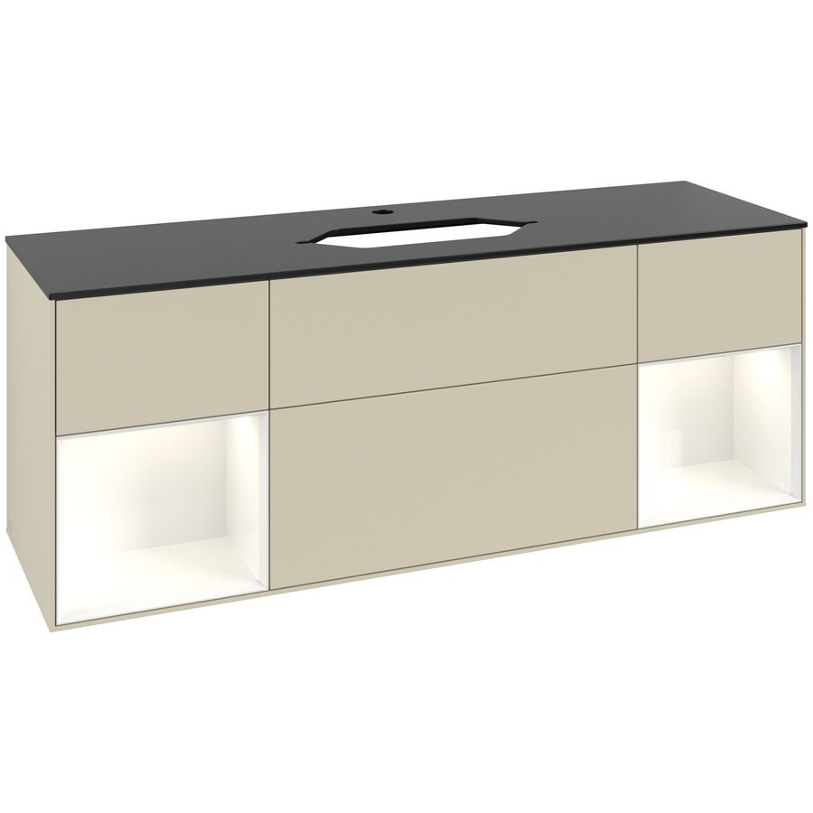 Wastafelonderkast Finion 1600x603x501mm S.Grey Matt Lacquer G332GFHJ