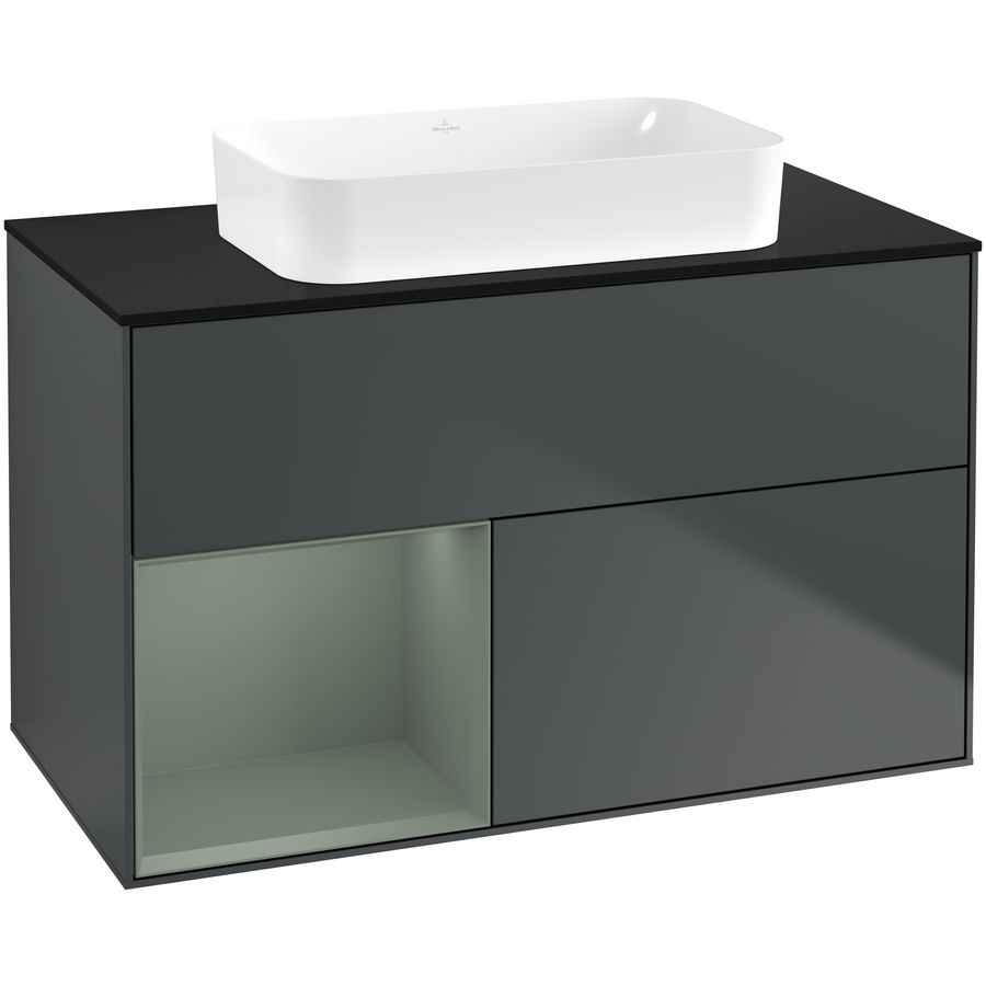 Wastafelonderkast Finion 1000x603x501mm Mid.Blue Matt Lacquer F652GMHG
