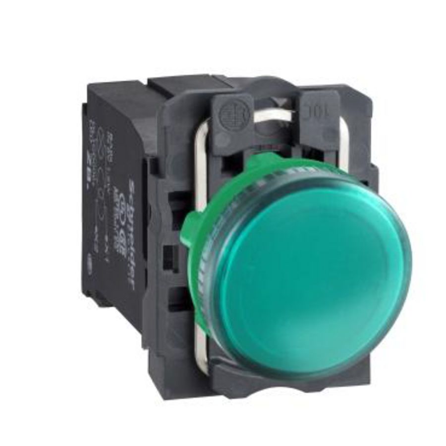 Signaallamp 22mm Glad kapje BA9s 110-120V Groen Harmony XB5