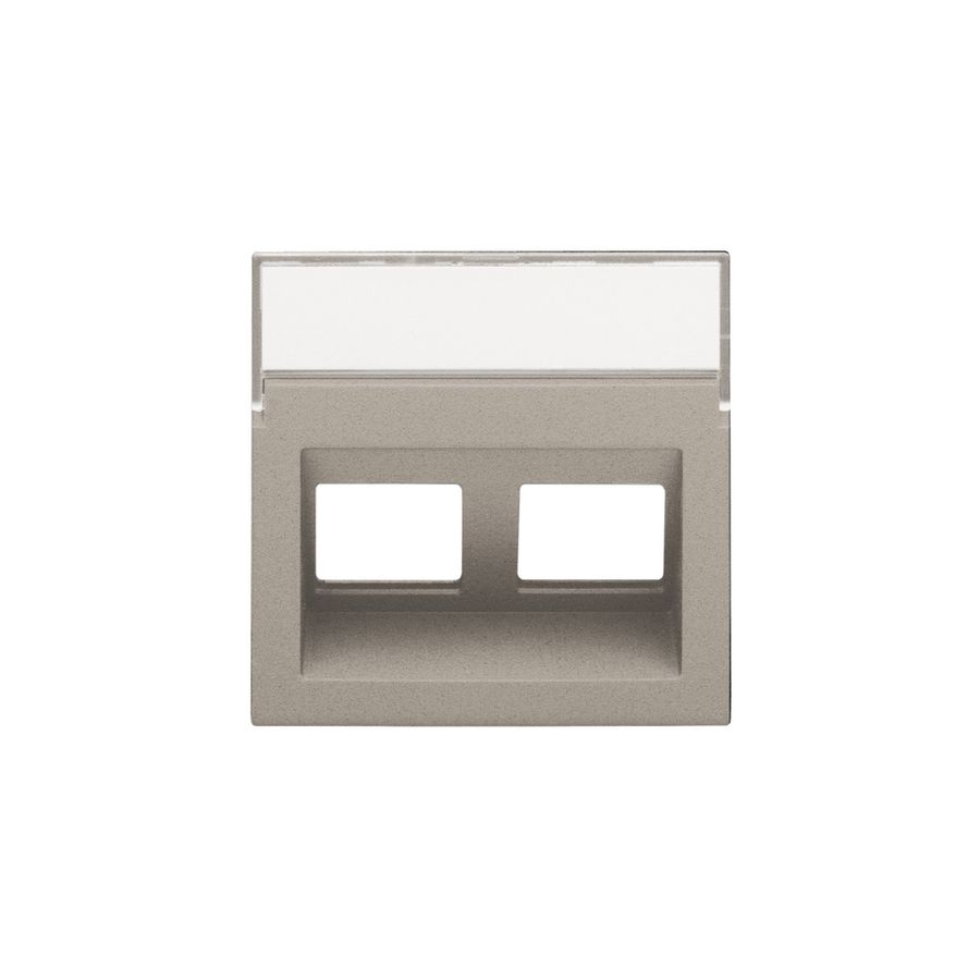 Centraalplaat data 2x RJ schuine uitgang claystone textured