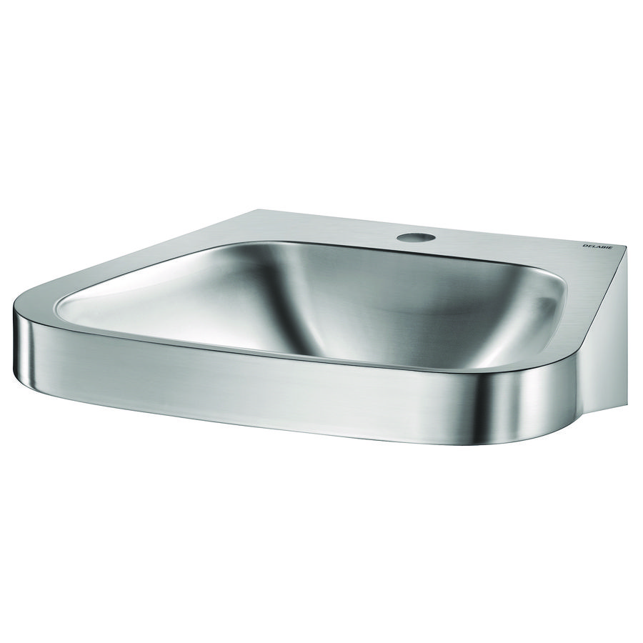 Wastafel kraangat Ø35 midden z. overl RVS 304 mat