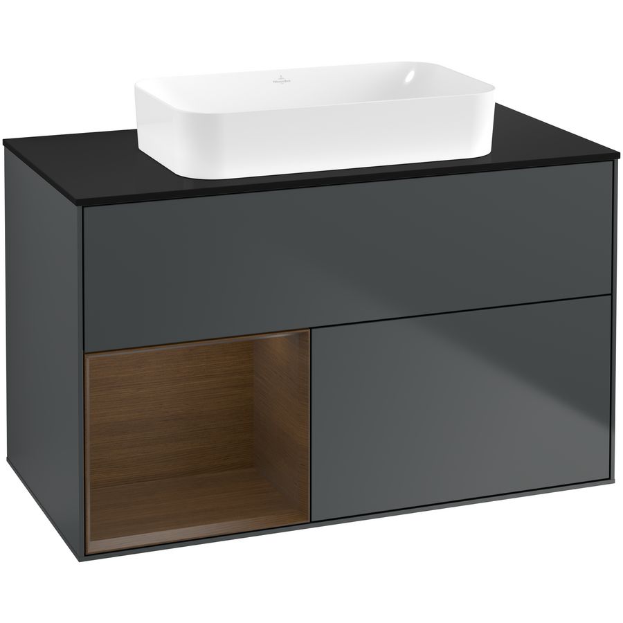 Wastafelonderkast Finion 1000x603x501mm Mid.Blue Matt Lacquer F652GNHG