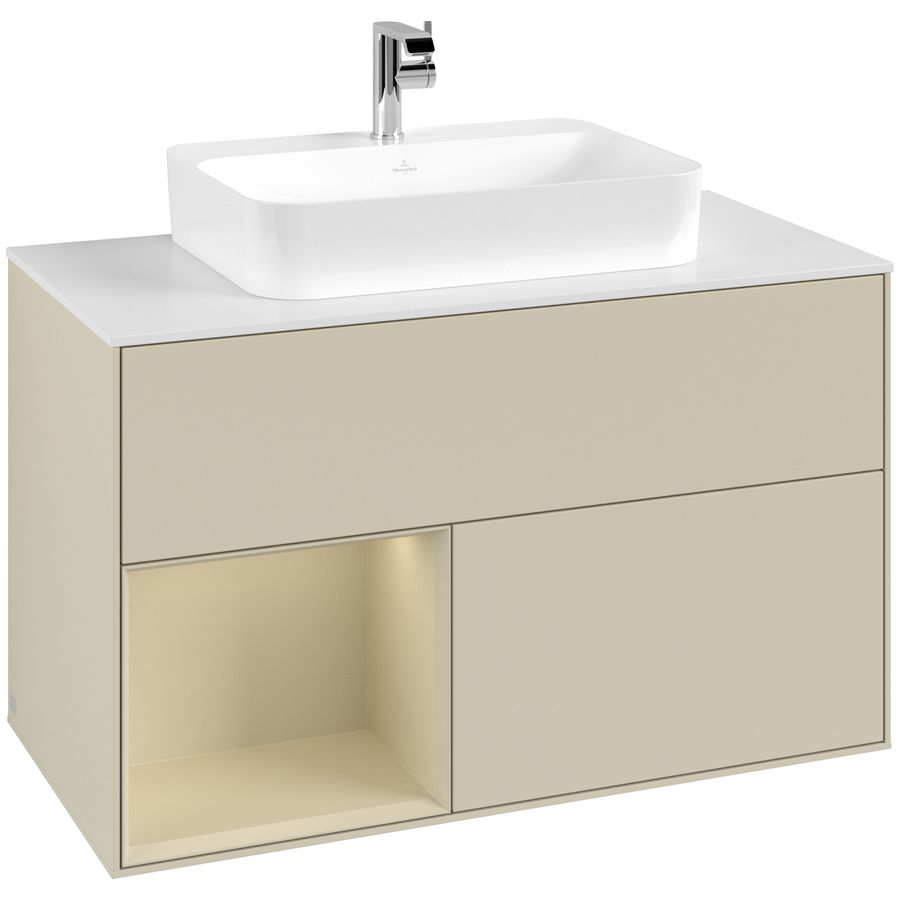 Wastafelonderkast Finion 1000x603x501mm S.Grey Matt Lacquer G361HJHJ