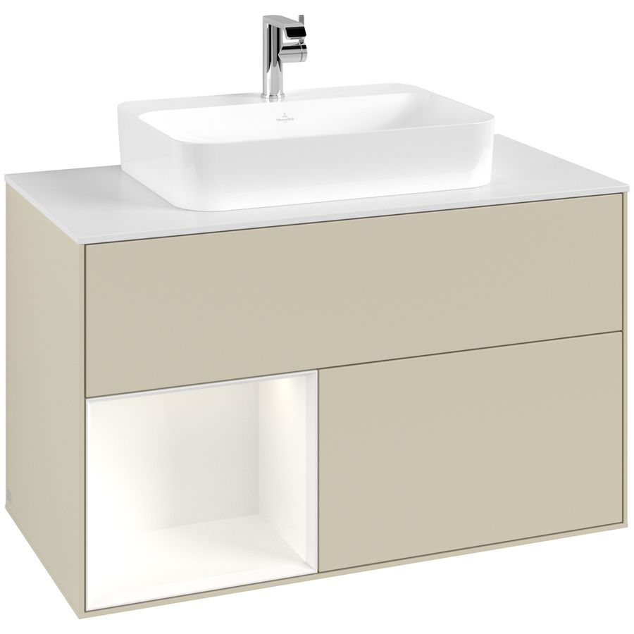 Wastafelonderkast Finion 1000x603x501mm S.Grey Matt Lacquer G361MTHJ