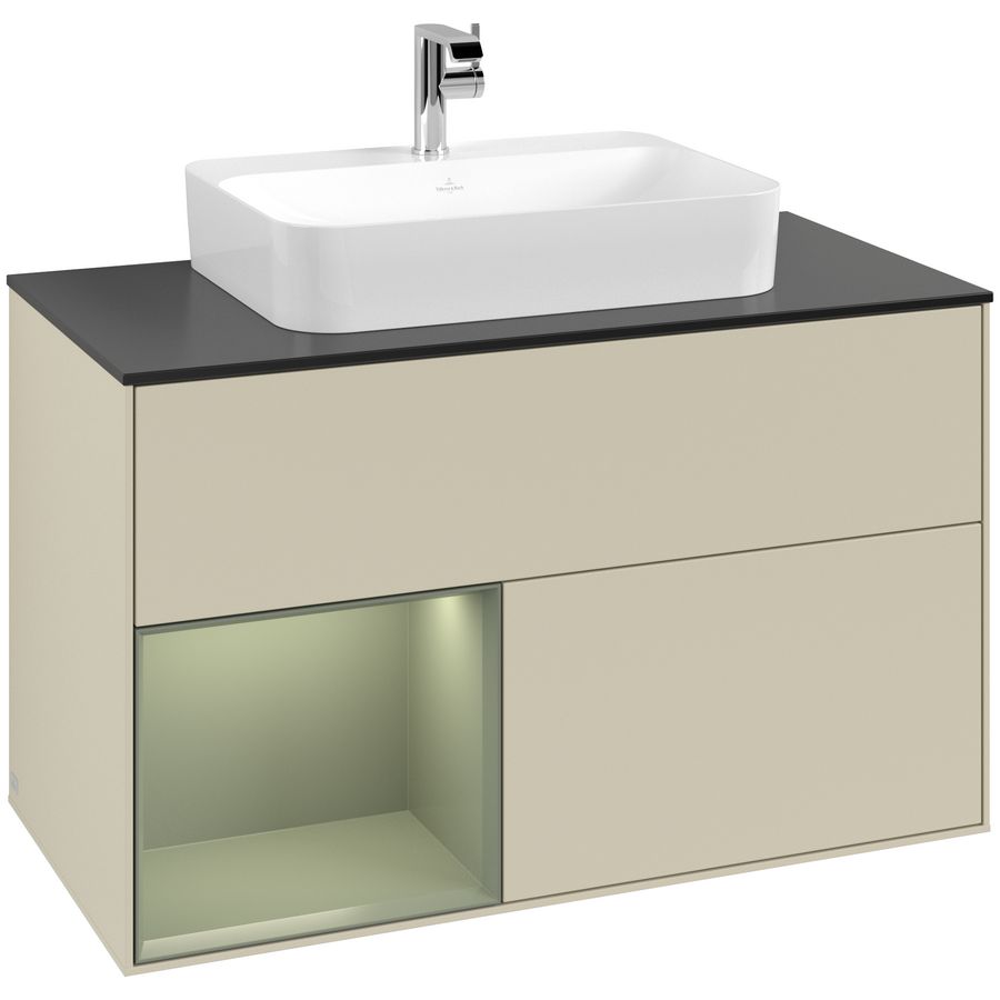 Wastafelonderkast Finion 1000x603x501mm S.Grey Matt Lacquer G362GMHJ