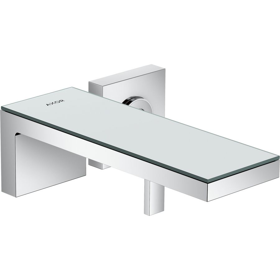 AXOR MyEdition 1-hendel wastafelmengkraan afbouwdeel voor wandmontage rozet voorsprong 221 mm en afv chroom/spiegel glas
