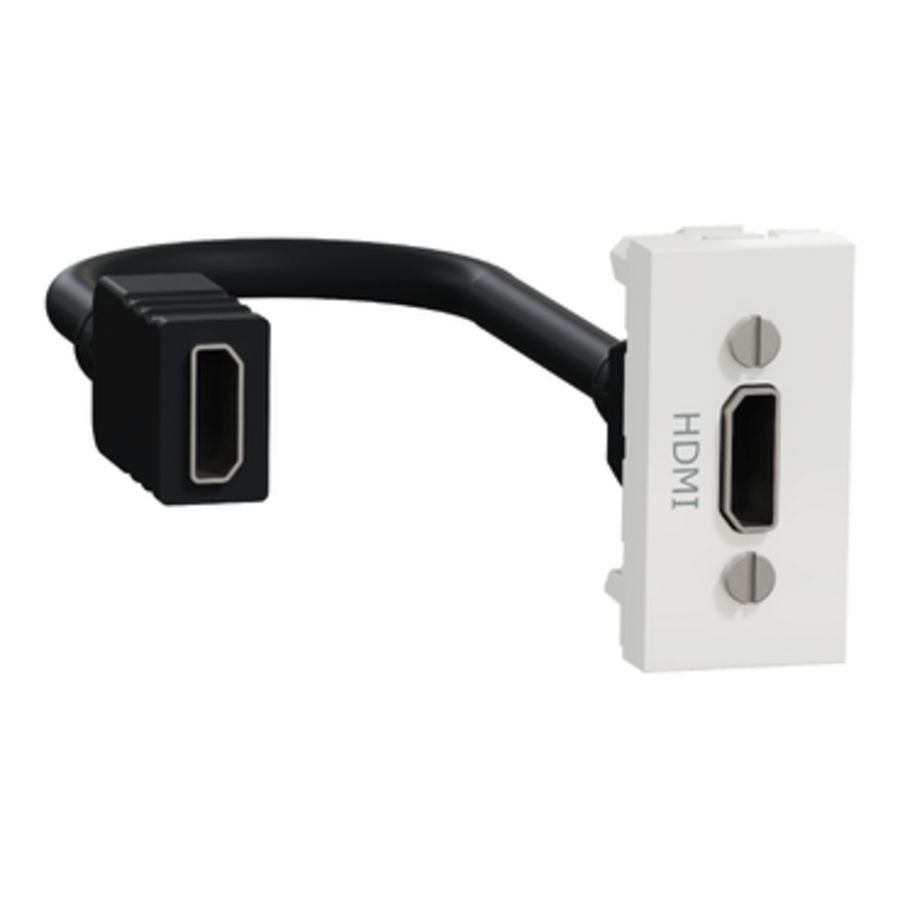 HDMI connector voorbedraad 1 Module Wit Unica