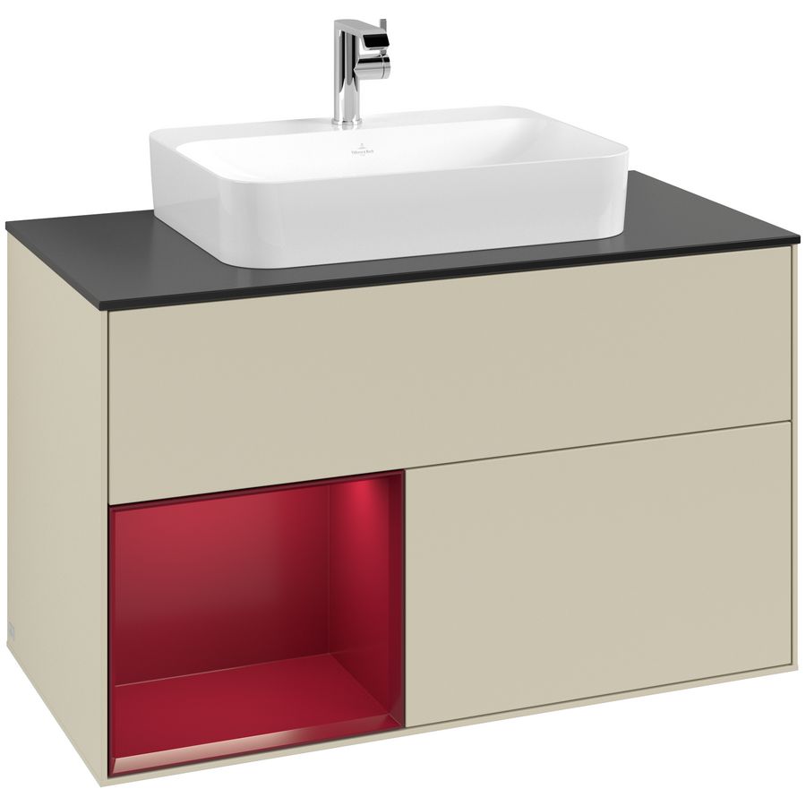 Wastafelonderkast Finion 1000x603x501mm S.Grey Matt Lacquer G362HBHJ