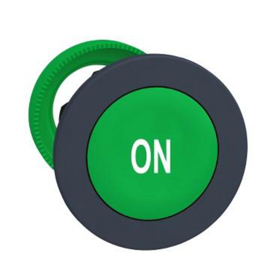 FLUSH MOUNTED GREEN FLUSH CAPS PUSHBUTTON HEAD WHITE ON