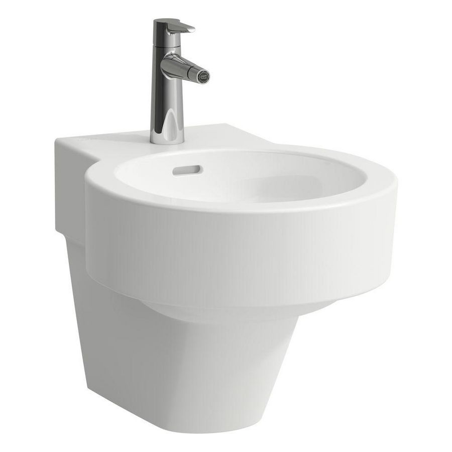 Wandbidet met kraangat m. overl. en gesloten zijden lcc-wit