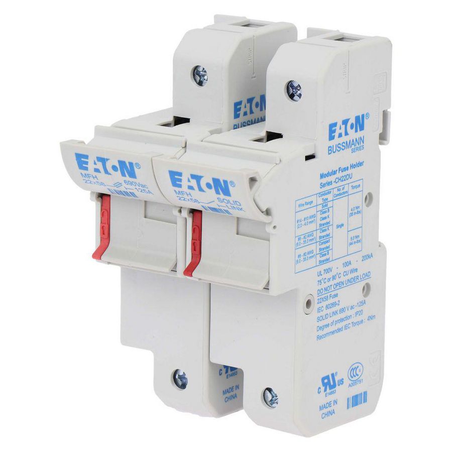 Zekeringhouder laagspan.125 A AC 690V 22x58mm 1P+N IEC VVE=3