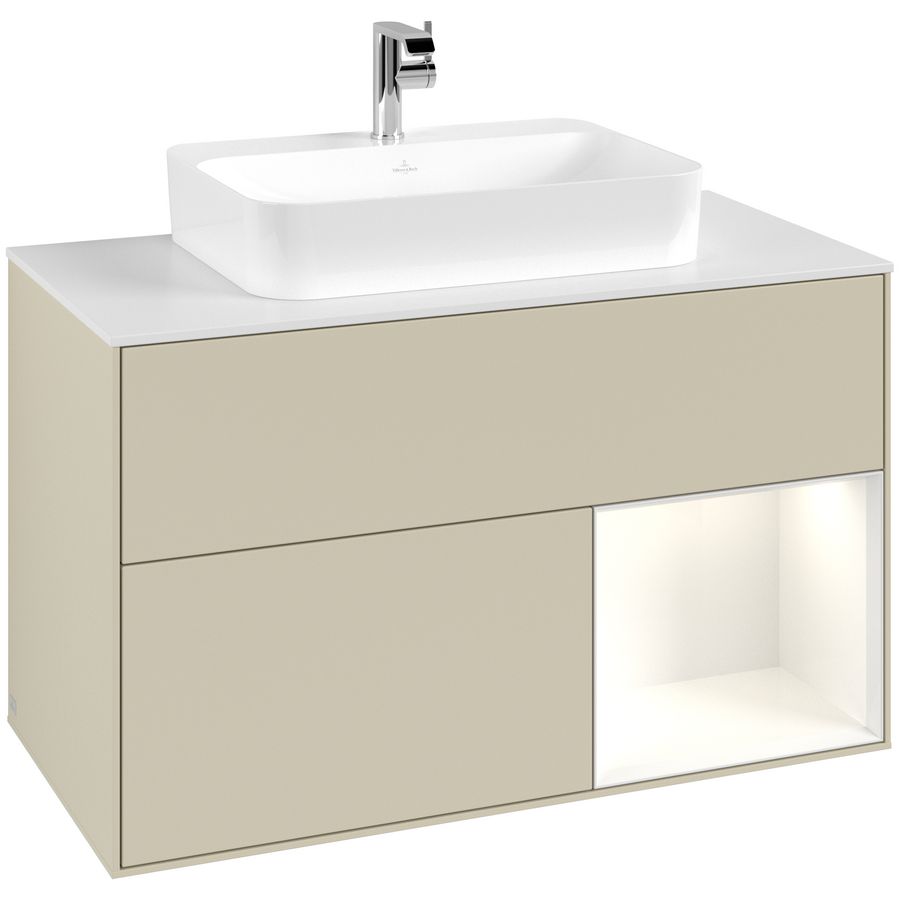 Wastafelonderkast Finion 1000x603x501mm S.Grey Matt Lacquer G371GFHJ