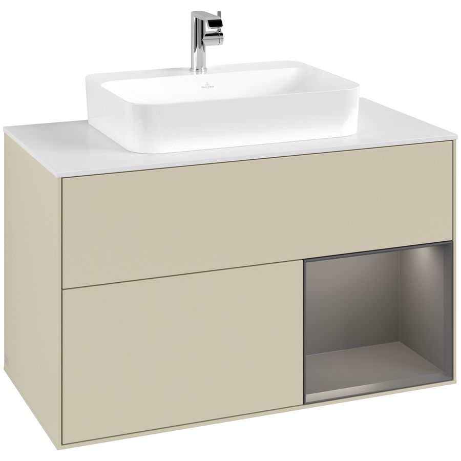 Wastafelonderkast Finion 1000x603x501mm S.Grey Matt Lacquer G371GKHJ