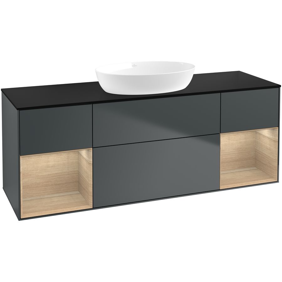 Wastafelonderkast Finion 1600x603x501mm Mid.Blue Matt Lacquer GD02PCHG