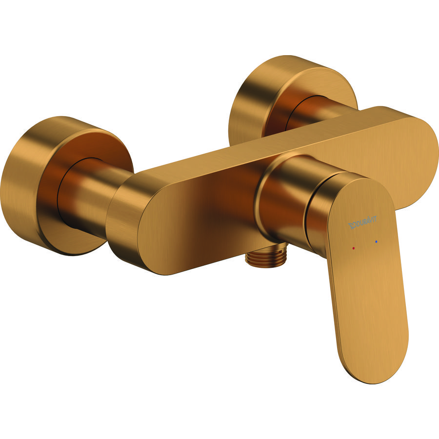 Wave 1-hendel douchemengkraan hoh 150mm brons geborsteld incl. S-koppelingen