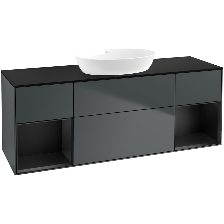 Wastafelonderkast Finion 1600x603x501mm Mid.Blue Matt Lacquer GD02PDHG