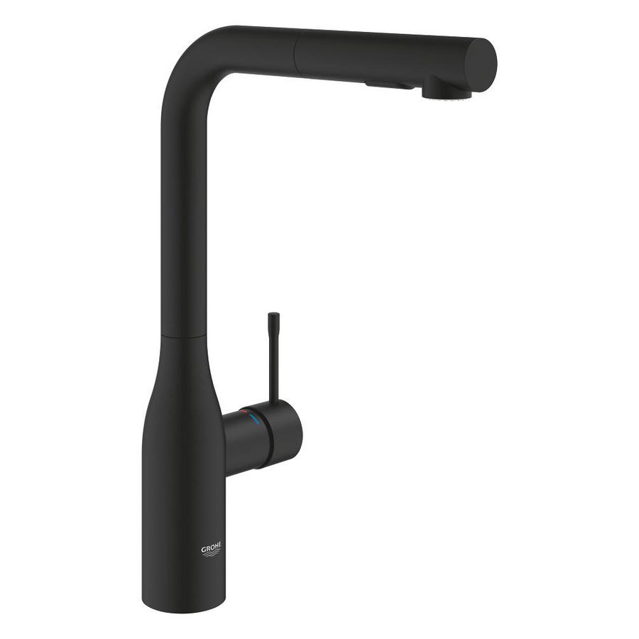 Keukenmngkr. L-uit uittrekbare dual spray phantom black (prof)