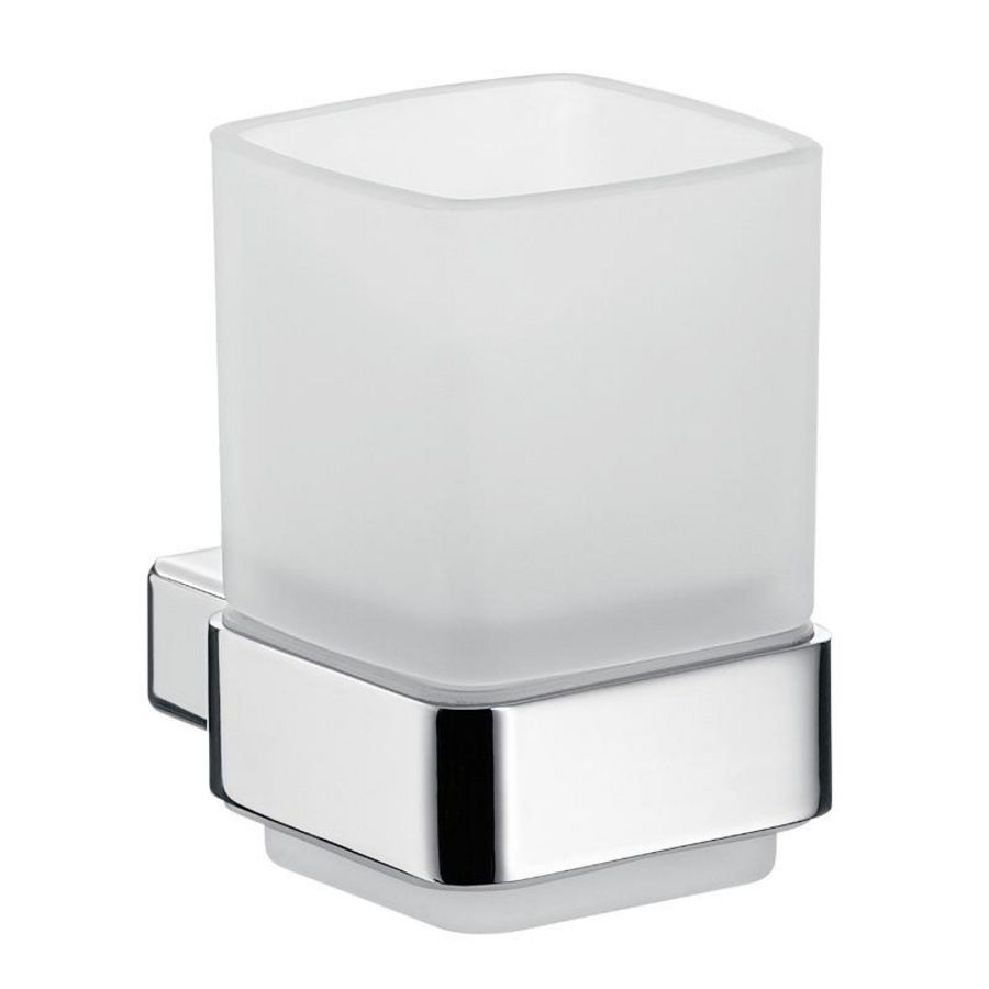 Loft glashouder drinkglas kristalglas gesatineerd emco-steel