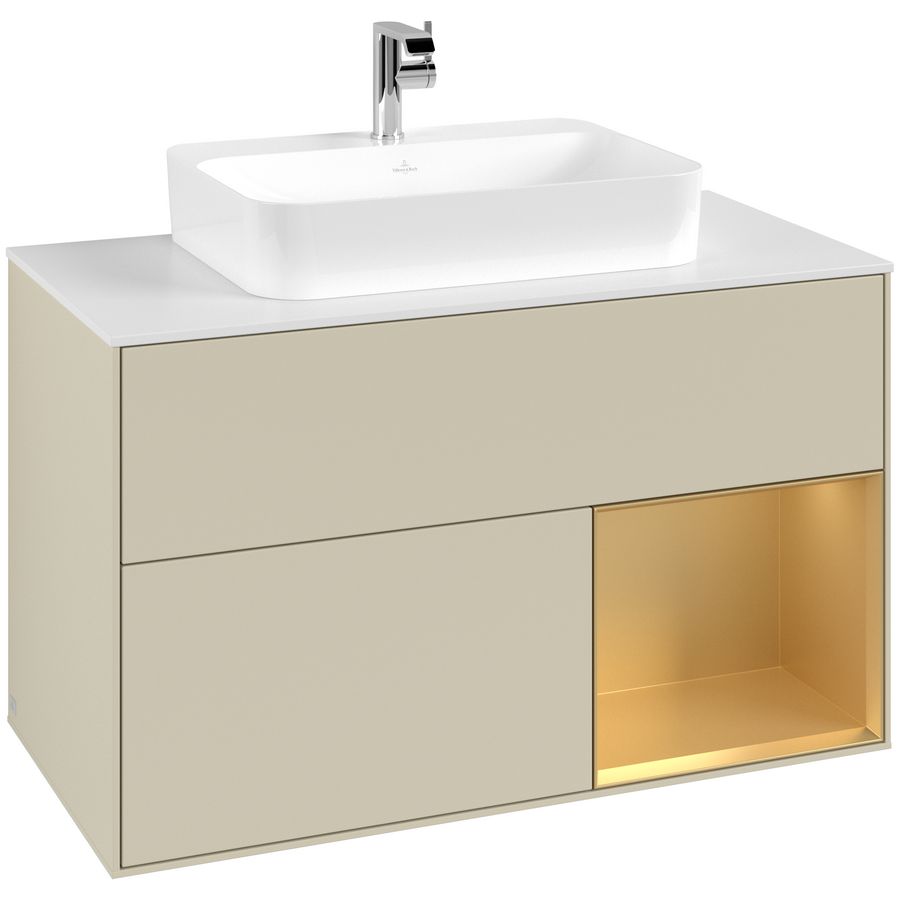 Wastafelonderkast Finion 1000x603x501mm S.Grey Matt Lacquer G371HFHJ