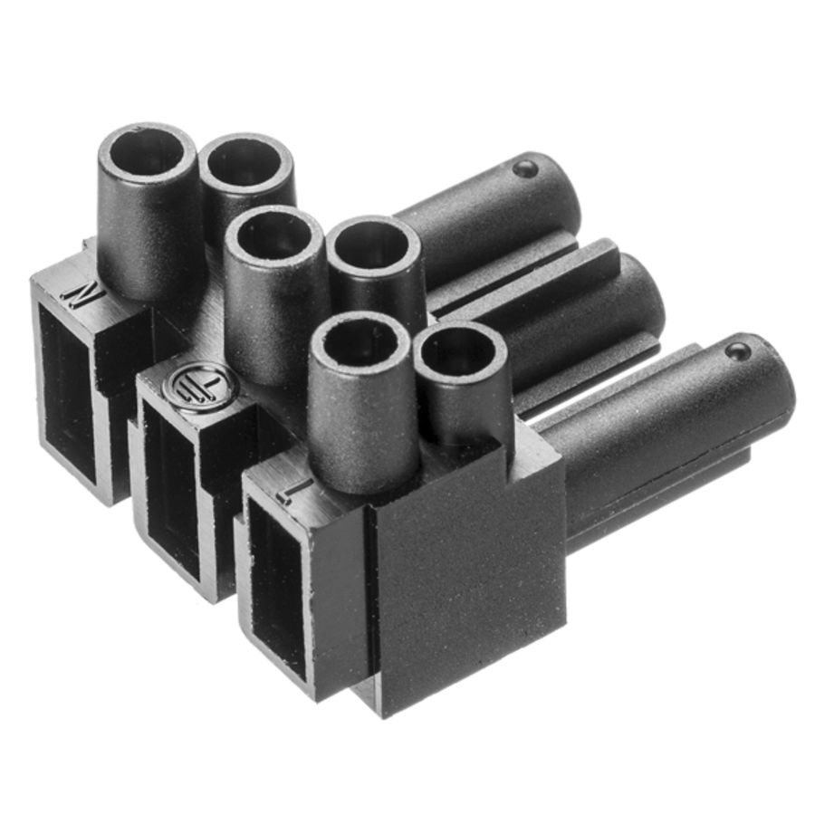 Steker 3-polig female zwart 1804456 VVE=200