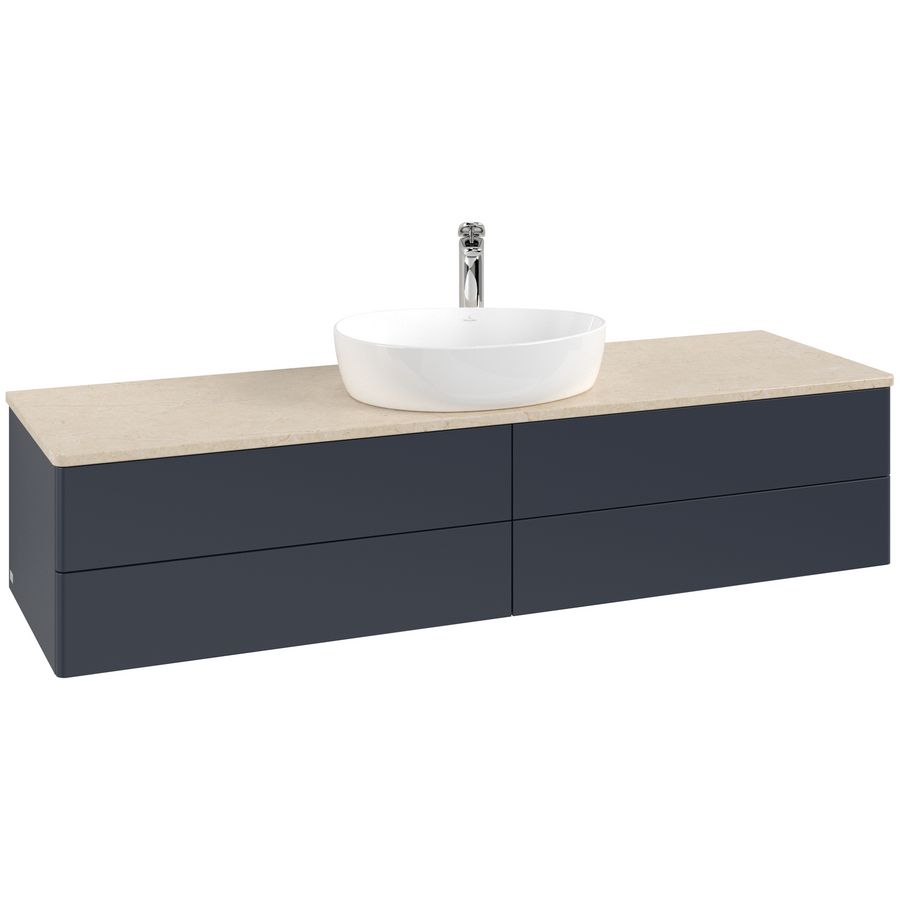 Wastafelonderkast Antao 1600x360x500mm Mid.Blue Matt Lacquer K25053HG