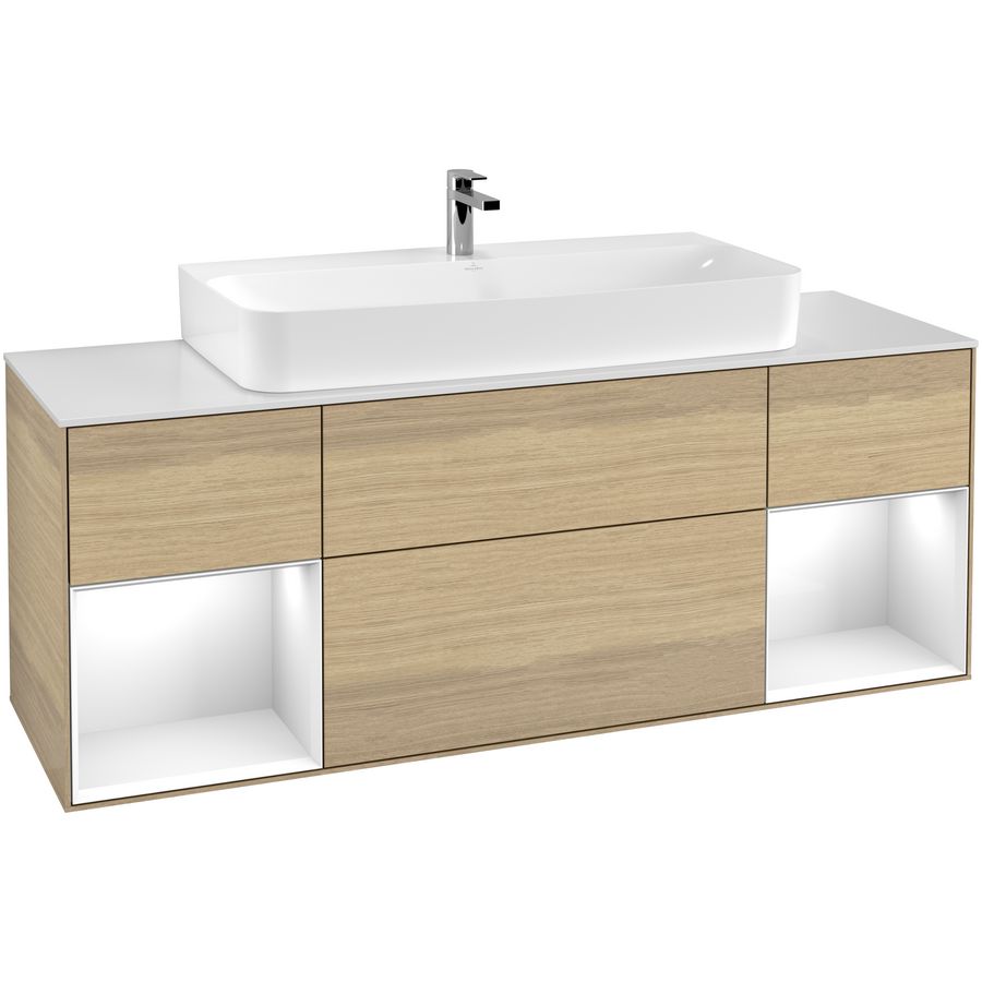 Wastafelonderkast Finion 1600x603x501mm Oak Veneer F211GFPC