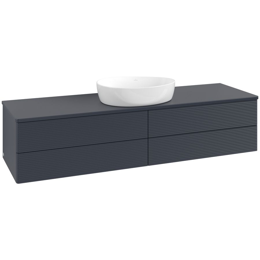 Wastafelonderkast Antao 1600x360x500mm Mid.Blue Matt Lacquer K25110HG
