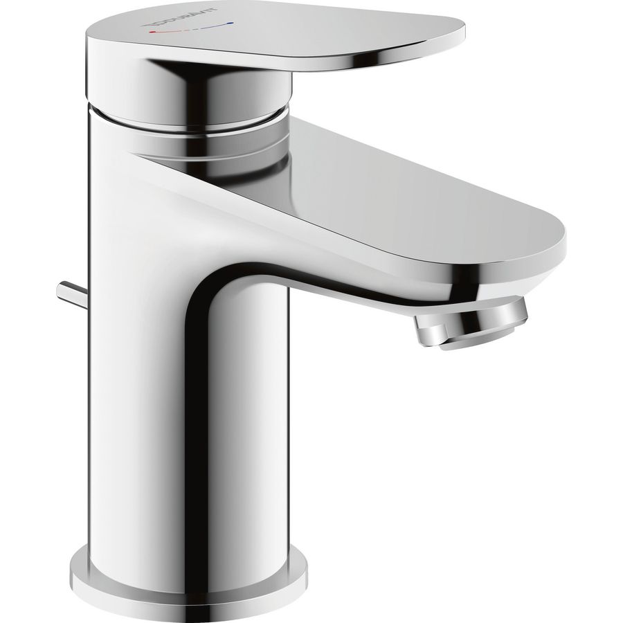 Wave 1-hendel wastafelmengkraan S freshstart chroom hoogglans sprong 95mm incl. waste-inrichting