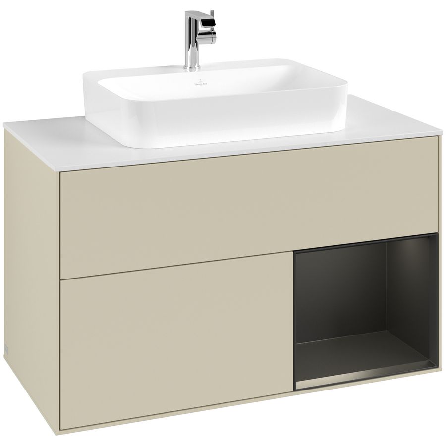 Wastafelonderkast Finion 1000x603x501mm S.Grey Matt Lacquer G371PDHJ