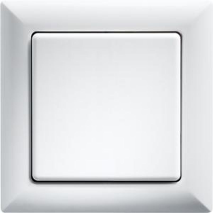 Pulsdrukker m. 1 maakct.,55 x 55 mm,m. afdekraam,helder wit