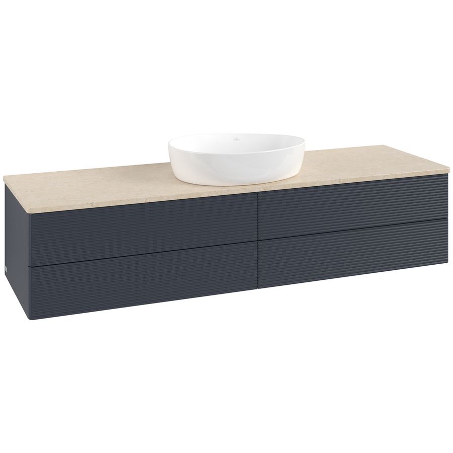 Wastafelonderkast Antao 1600x360x500mm Mid.Blue Matt Lacquer K25113HG