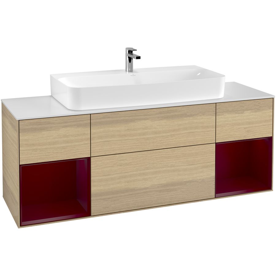 Wastafelonderkast Finion 1600x603x501mm Oak Veneer F211HBPC
