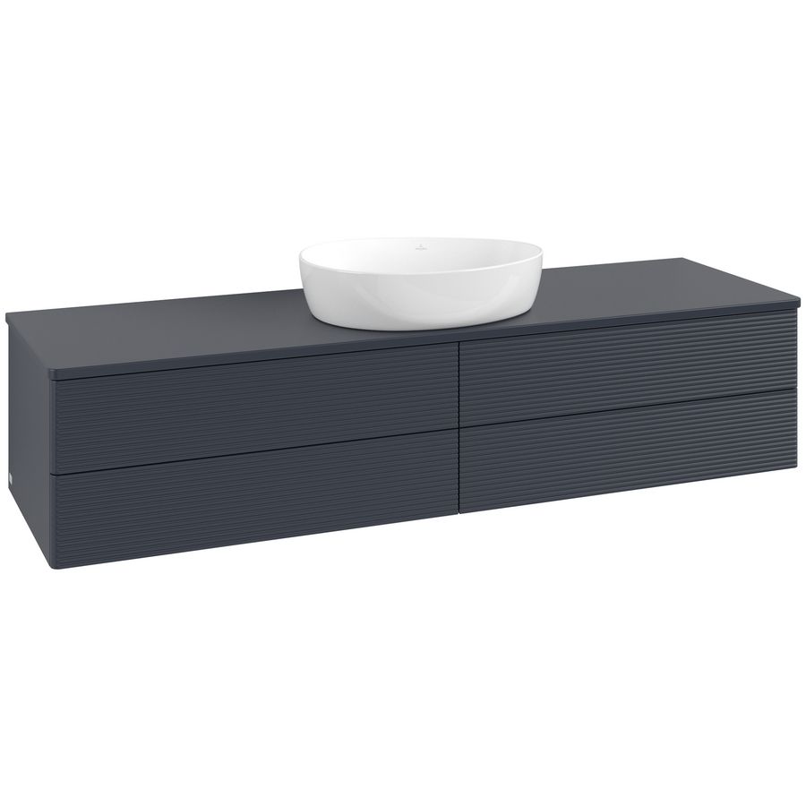 Wastafelonderkast Antao 1600x360x500mm Mid.Blue Matt Lacquer K25150HG