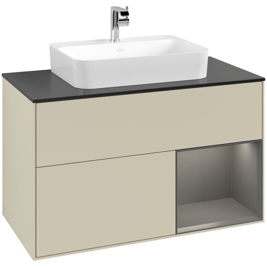 Wastafelonderkast Finion 1000x603x501mm S.Grey Matt Lacquer G372GKHJ