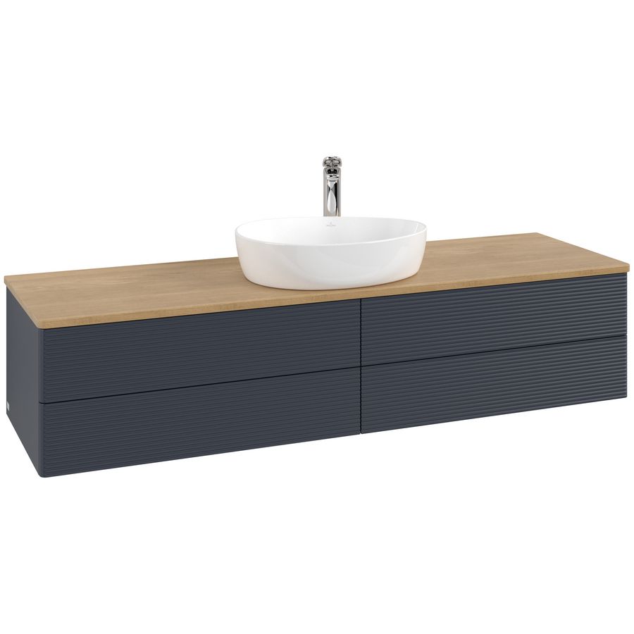 Wastafelonderkast Antao 1600x360x500mm Mid.Blue Matt Lacquer K25151HG