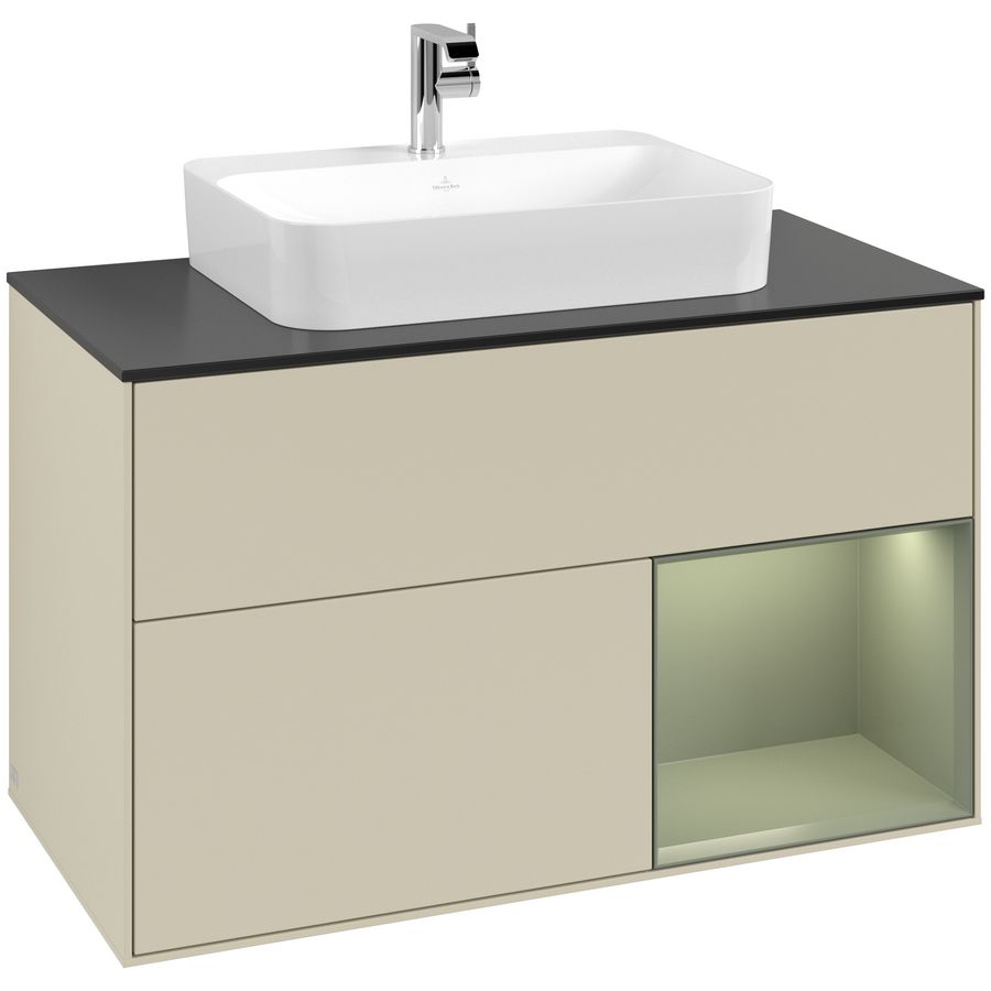 Wastafelonderkast Finion 1000x603x501mm S.Grey Matt Lacquer G372GMHJ