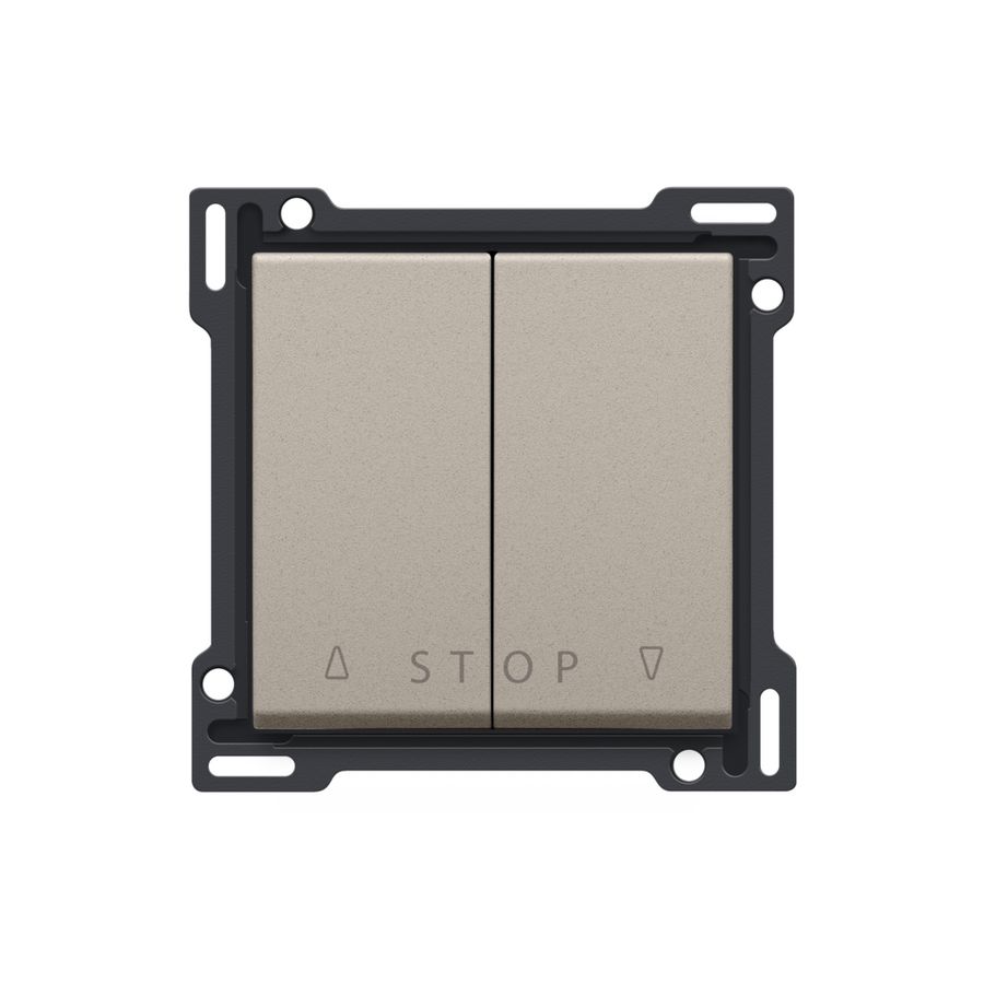 Afwerkingsset voor 2-voudige rolluikdrukknop voor elektronische stur claystone textured