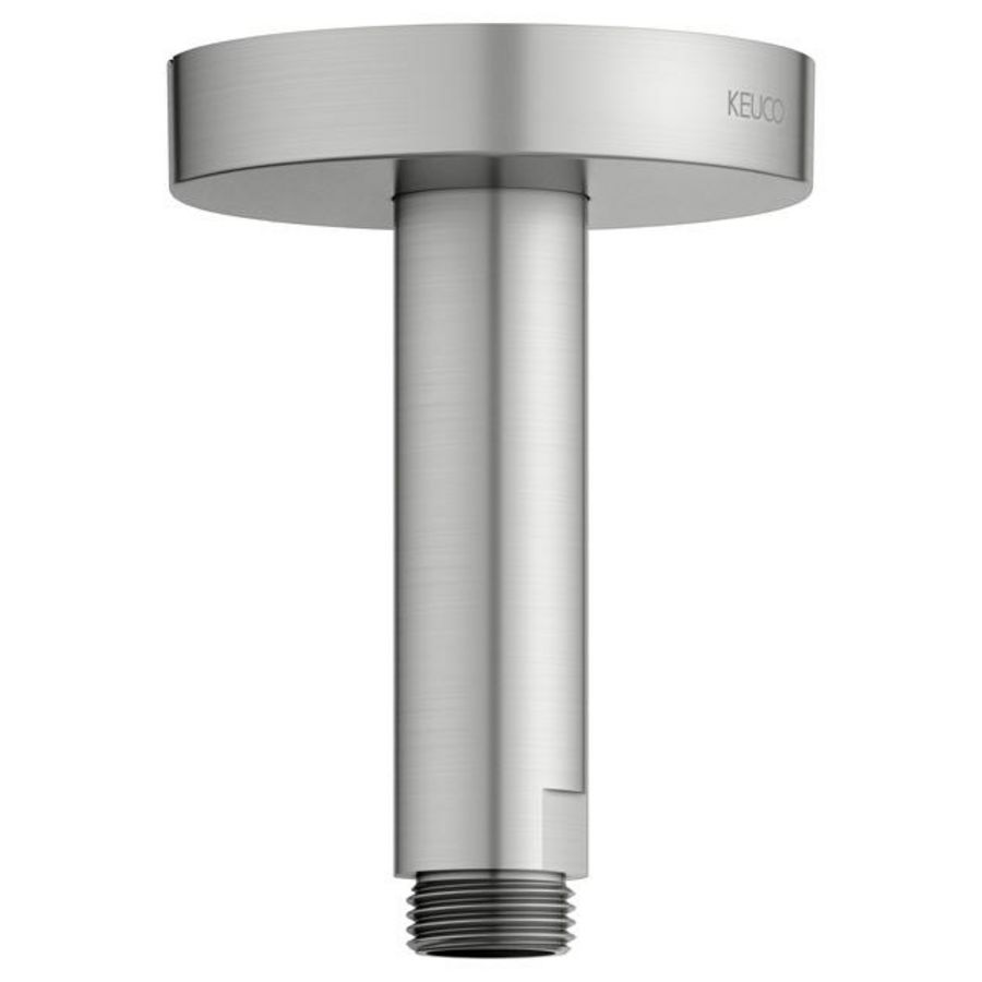 Douchearm voor plafOnd met rond rozet 100mm rvs finish