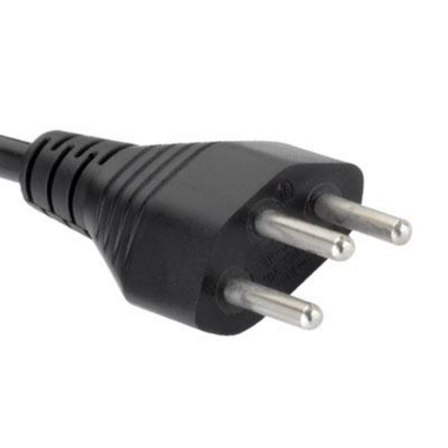 Kabel met Zwitserse stekker C13 zwart 1.8mtr.