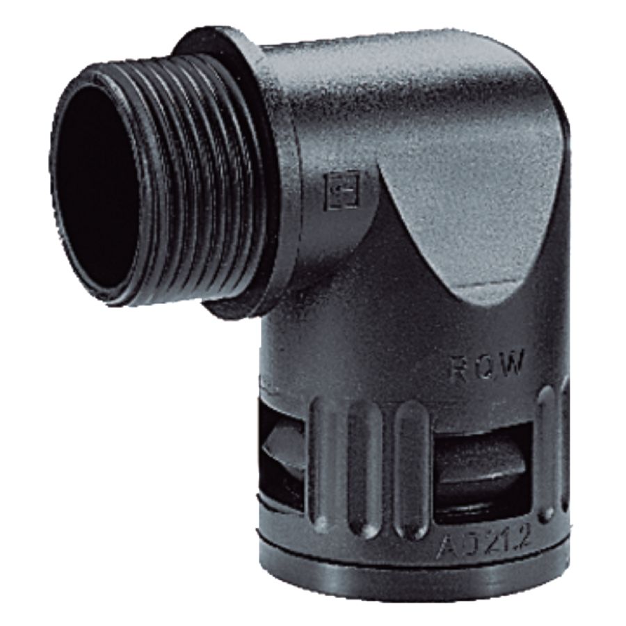 Slangwartel haaks kunststof koni. M20 IP66 Ø21,2mm zwart VVE=50