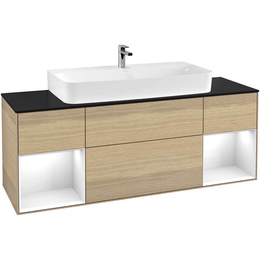 Wastafelonderkast Finion 1600x603x501mm Oak Veneer F212GFPC