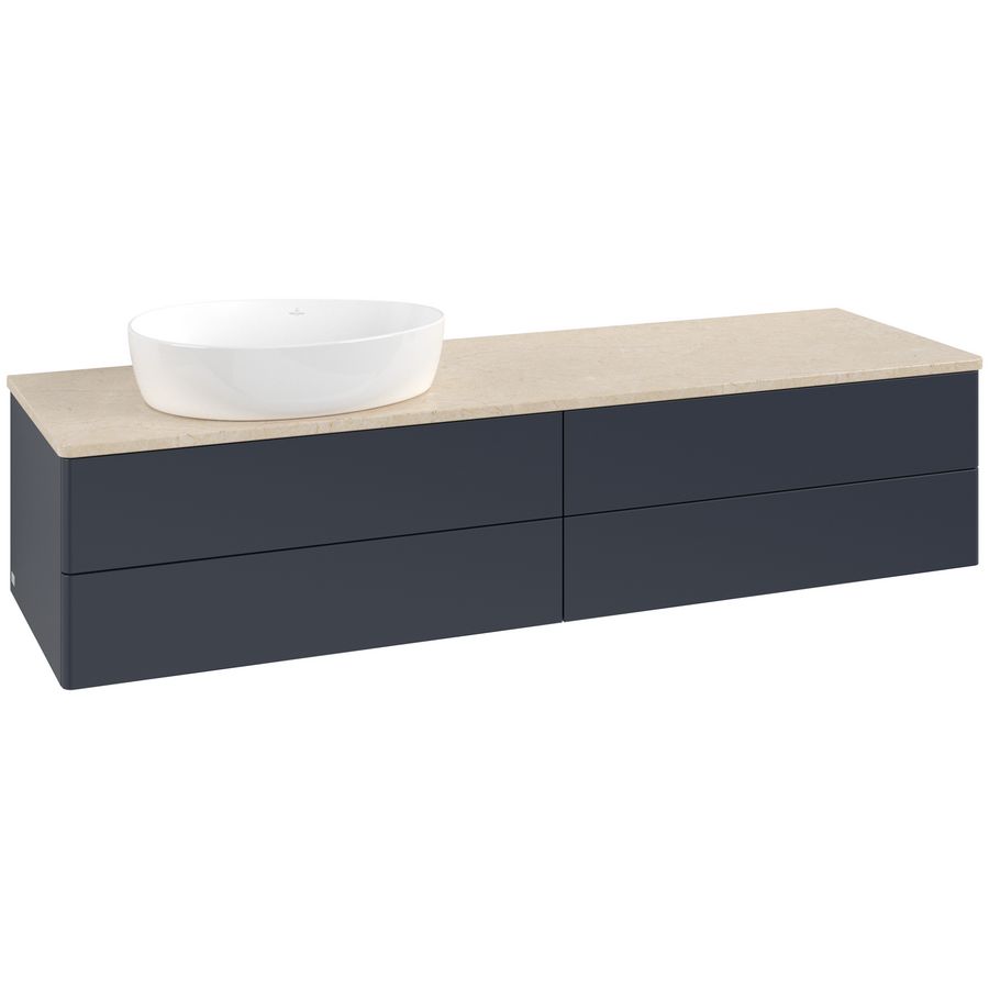 Wastafelonderkast Antao 1600x360x500mm Mid.Blue Matt Lacquer K26013HG