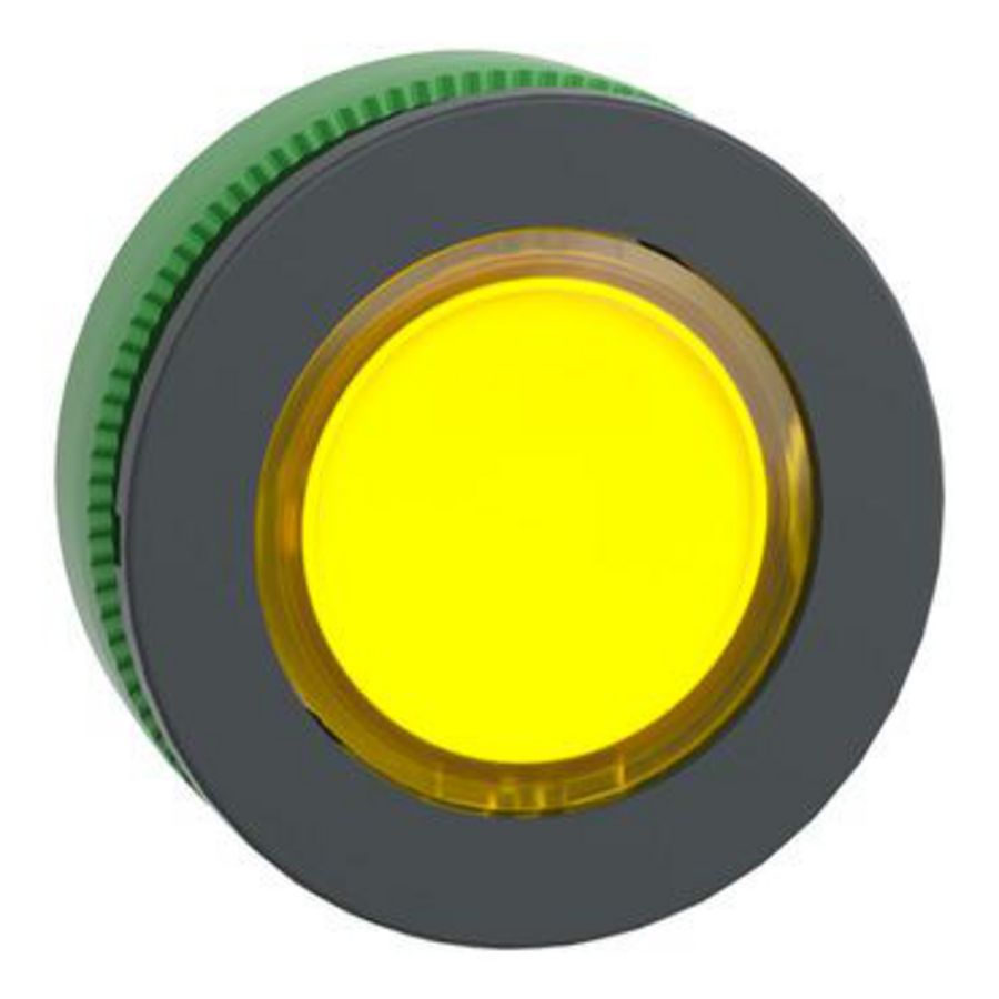 FLUSH MOUNTED ILLUM. PUSH PUSH BUT. YELLOW WITH FLUSH CAPS
