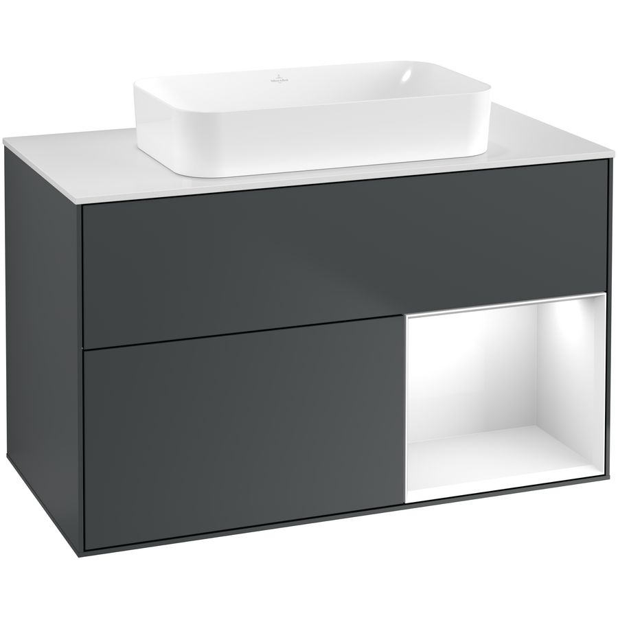Wastafelonderkast Finion 1000x603x501mm Mid.Blue Matt Lacquer F661GFHG