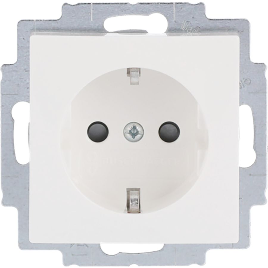 Wandcontactdoos randaarde kv centraalplaat inbouw SI-B-alpin wit
